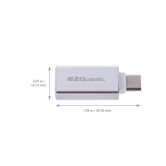 X40097 USB-C to USB 3.0 Mini Female Adapter (Size Diagram)