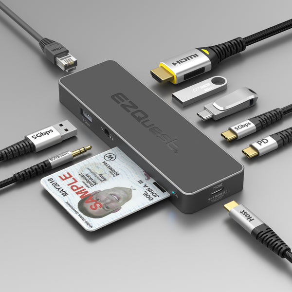 Pro Series 9-in-1 Multimedia Hub with Smart Card Reader — alternate view
