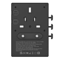 WorldTravel 65W GaN 5 Port with PD Wall Charger - Black