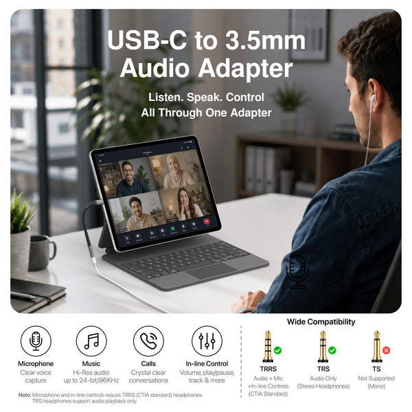 Pro Series USB-C to Audio Adapter — View 2 — alternate view