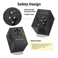 WorldTravel 35W GaN 5 Port with PD Wall Charger - Black