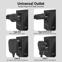 WorldTravel 65W GaN 5 Port with PD Wall Charger - Black