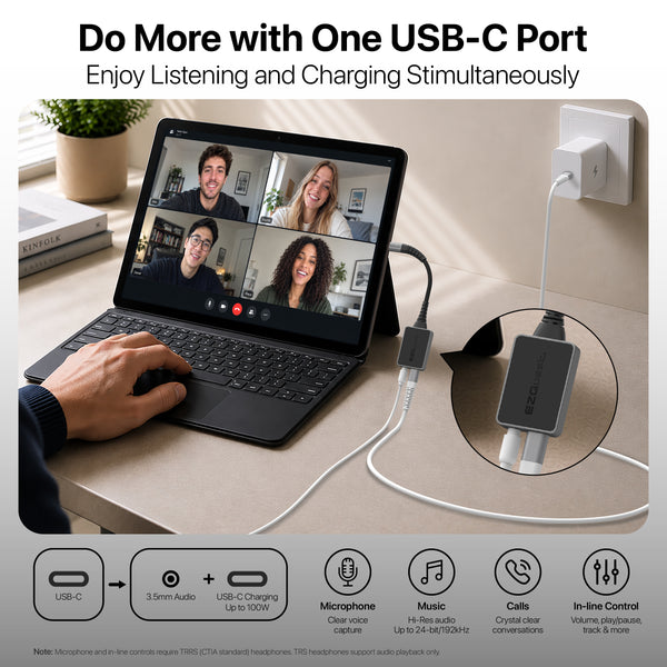 Pro Series USB-C to Audio / PD Adapter — View 2 — alternate view