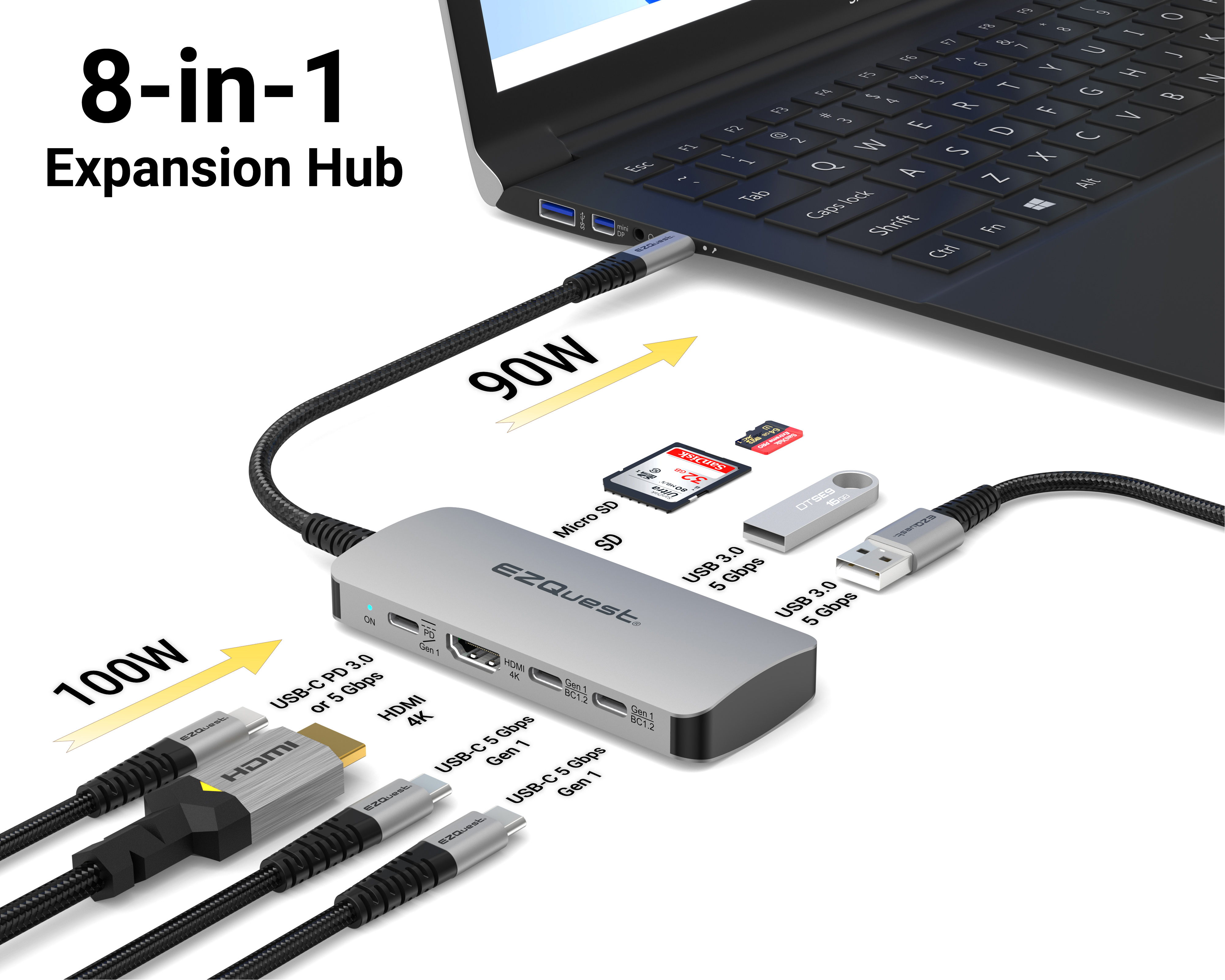 EZQuest Inc. USB-C Multimedia Hub - Thumbnail 2